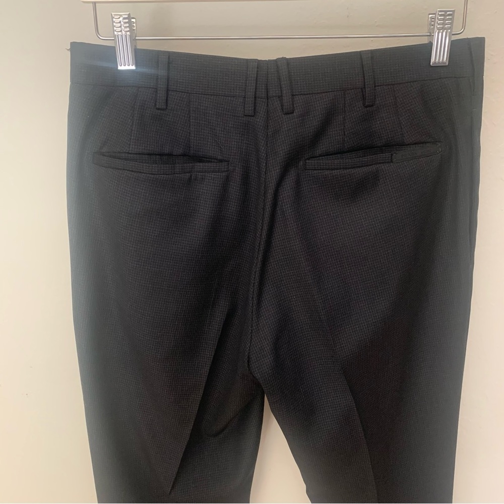 PRADA Men’s Virgin Wool Black Houndstooth Trousers Dress Pants Luxury Designer - Picture 11 of 15